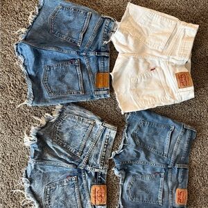 Levi's Blue and White Denim Shorts Set
